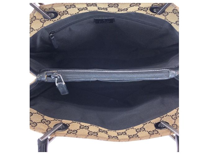 Gucci Bamboo GG Canvas Tote Bag Braun Beige - Ansicht 9