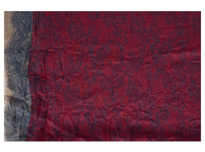 Valentino Garavani Sciarpa in pizzo rosso stampato Valentino - '10s - vista 2
