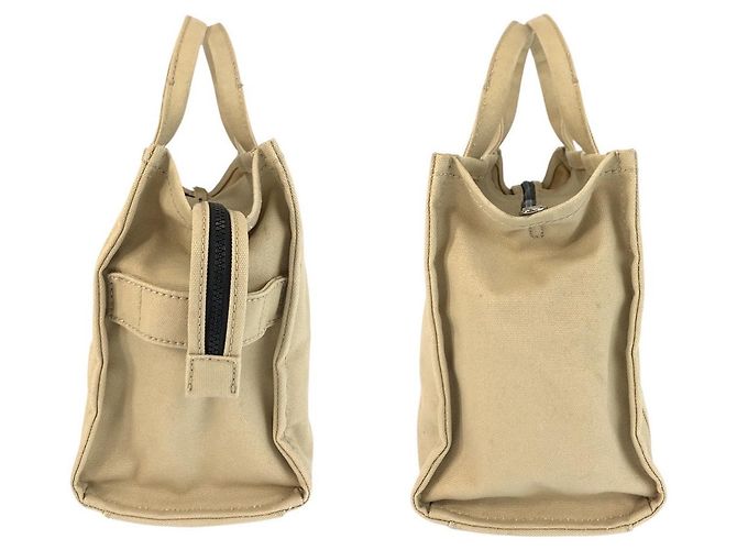 Sac fourre-tout en toile Marc Jacobs Beige Noir Marron - vue 8