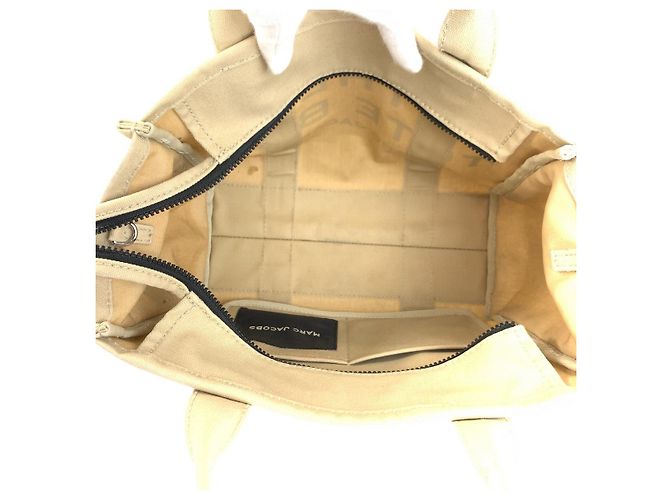Sac fourre-tout en toile Marc Jacobs Beige Noir Marron - vue 9