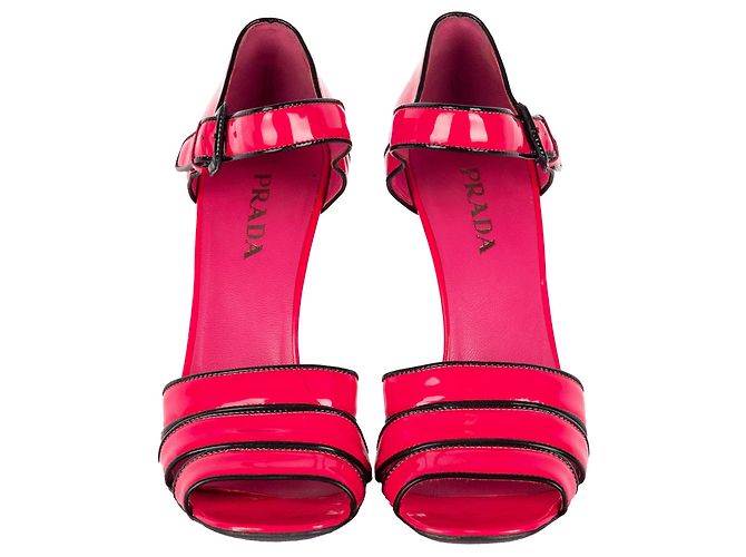 Sandali con tacco rosa acceso Prada - anni '10 - vista 2