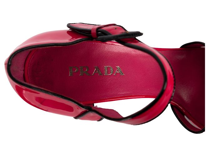 Sandali con tacco rosa acceso Prada - anni '10 - vista 5