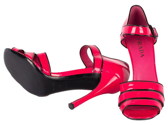 Sandali con tacco rosa acceso Prada - anni '10 - vista 6