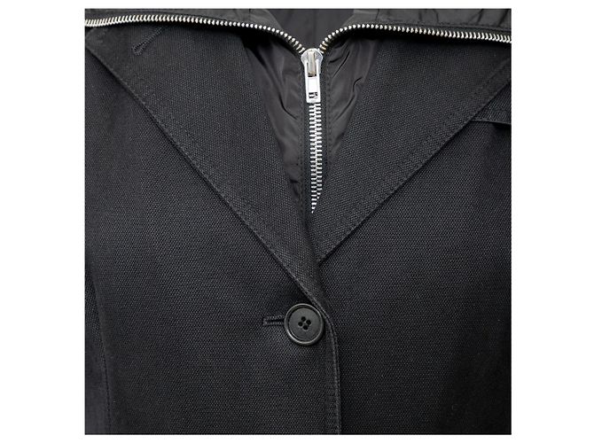 Abrigo Miu Miu con capucha con cremallera - '10s Negro - vista 5