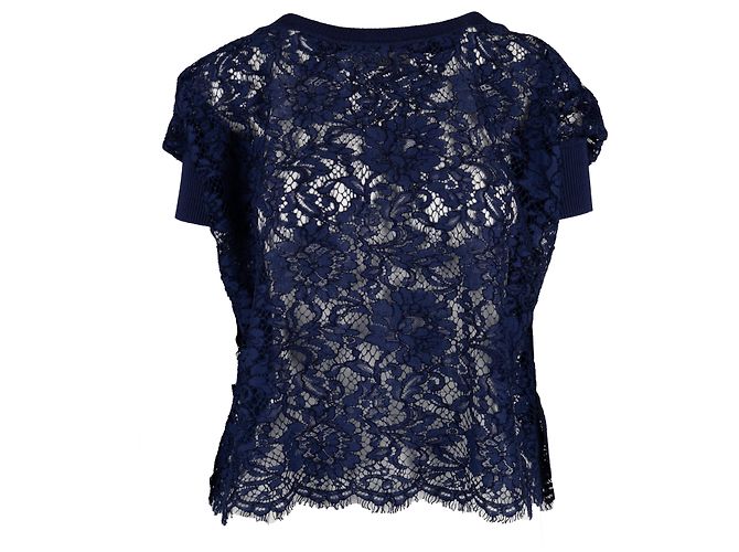 Valentino Garavani Top de Encaje Valentino - Años 10 Azul Azul marino - vista 2