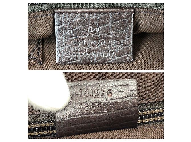 Gucci GG Supreme Canvas Leather Tote Bag Brown - view 4