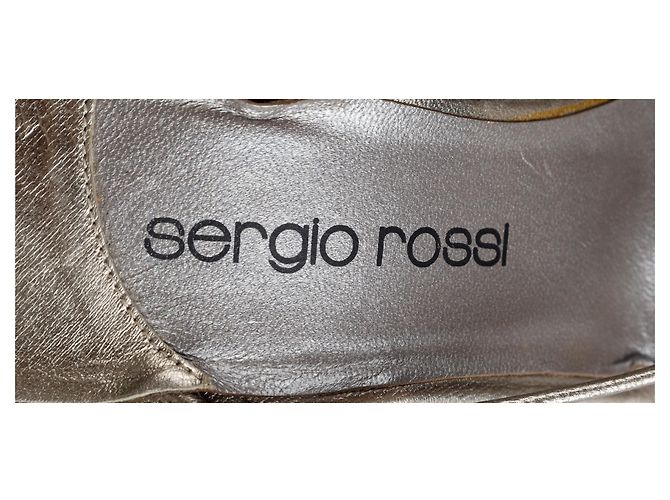Sergio Rossi Riemchenabsätze - 2000er Silber Metallisch - Ansicht 4