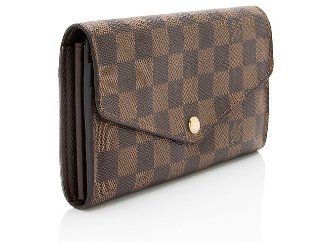 Portafoglio Sarah Damier Ebene Louis Vuitton Marrone - vista 2