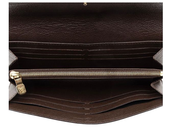 Portafoglio Sarah Damier Ebene Louis Vuitton Marrone - vista 5