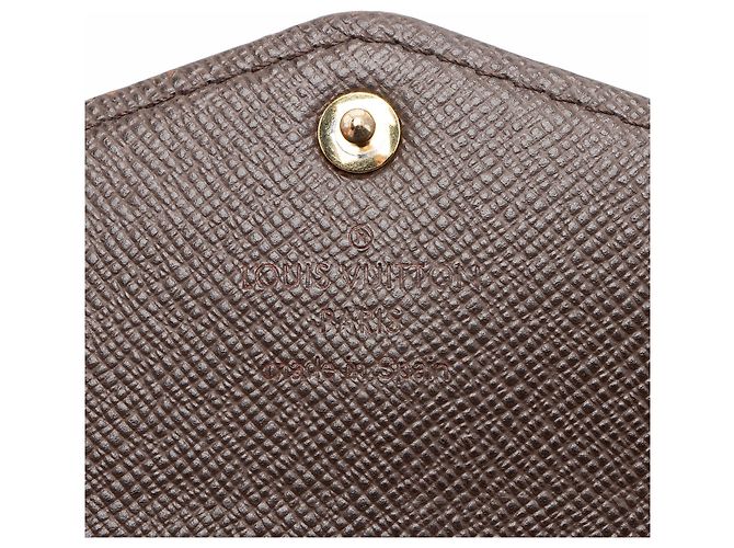 Portafoglio Sarah Damier Ebene Louis Vuitton Marrone - vista 6