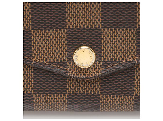 Portafoglio Sarah Damier Ebene Louis Vuitton Marrone - vista 7