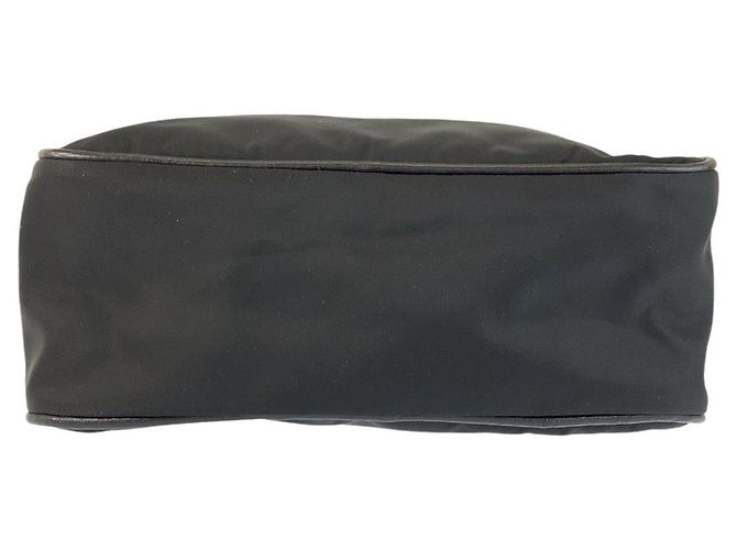 Bolsa mensageiro em nylon e couro Prada com logo triangular Tessuto Preto - vista 10