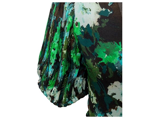 Blumarine Midi Grünes Blumen Kleid - 10er Jahre - Ansicht 10