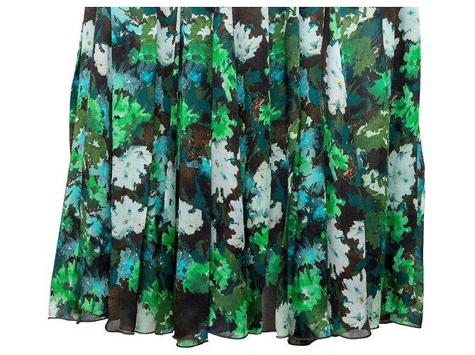 Blumarine Midi Grünes Blumen Kleid - 10er Jahre - Ansicht 5