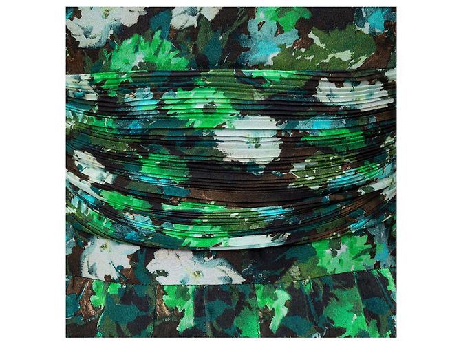 Blumarine Midi Grünes Blumen Kleid - 10er Jahre - Ansicht 7