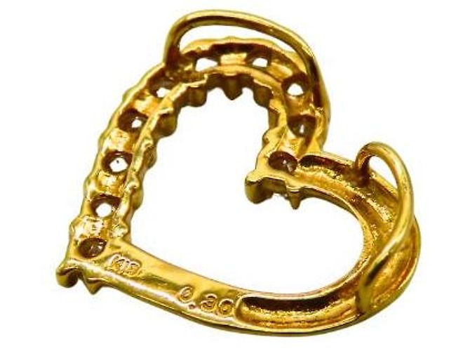 Autre Marque Pendente Cuore Au750 Top Diamante D'oro - vista 4