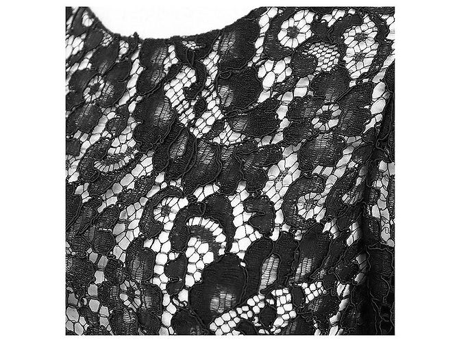Dolce & Gabbana Dolce Gabbana Kleid aus Mischwolle mit floraler Spitze Schwarz - Ansicht 11