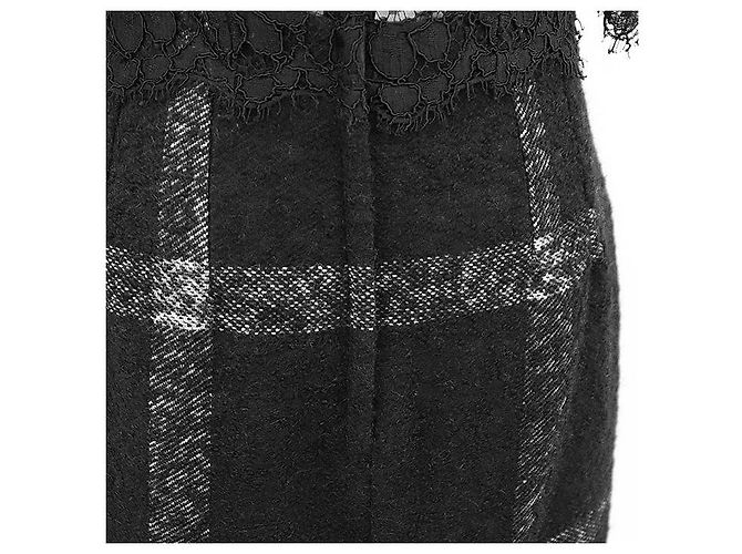Dolce & Gabbana Dolce Gabbana Kleid aus Mischwolle mit floraler Spitze Schwarz - Ansicht 7