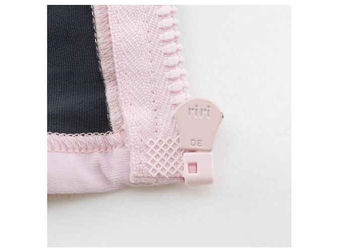Timeless Cardigan in nylon e poliuretano Chanel Coco Mark Rosa Grigio - vista 10