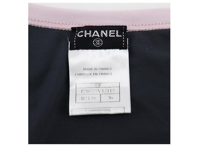 Timeless Cardigan in nylon e poliuretano Chanel Coco Mark Rosa Grigio - vista 12
