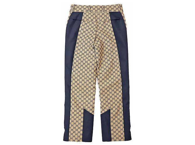 Calças acolchoadas em jacquard com monograma GG da Gucci Amarelo Azul marinho - vista 5