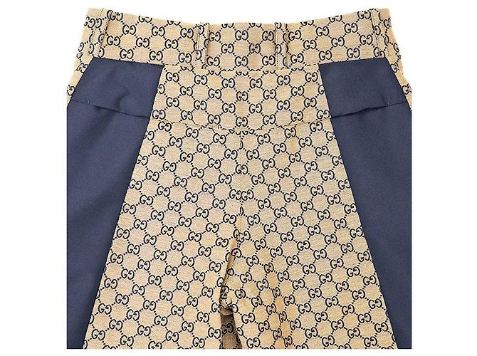 Calças acolchoadas em jacquard com monograma GG da Gucci Amarelo Azul marinho - vista 6