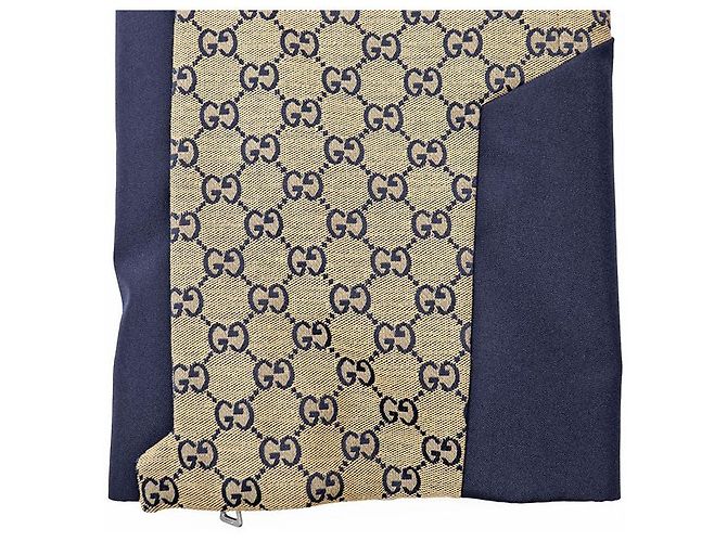 Calças acolchoadas em jacquard com monograma GG da Gucci Amarelo Azul marinho - vista 8