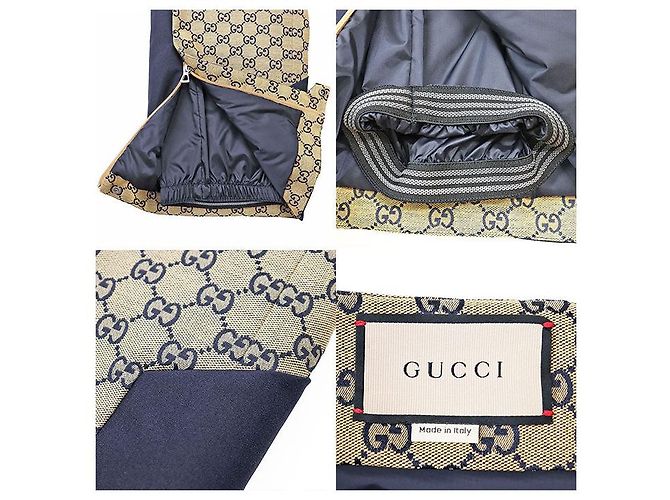 Calças acolchoadas em jacquard com monograma GG da Gucci Amarelo Azul marinho - vista 9