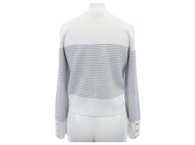 Top de punto Chanel LOOK21 Plata Blanco - vista 2