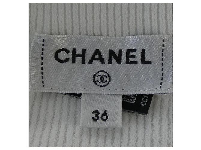 Top de punto Chanel LOOK21 Plata Blanco - vista 4