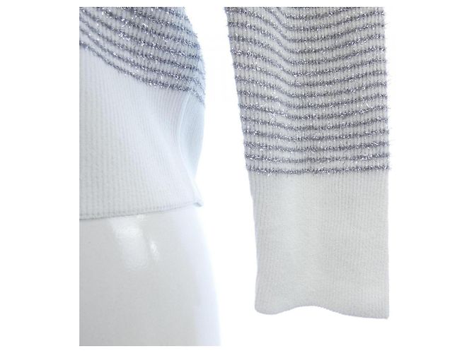 Top de punto Chanel LOOK21 Plata Blanco - vista 6