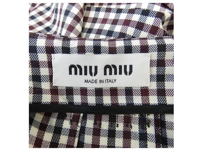 Falda de mezcla de lana Miu Miu Negro Roja Beige - vista 4