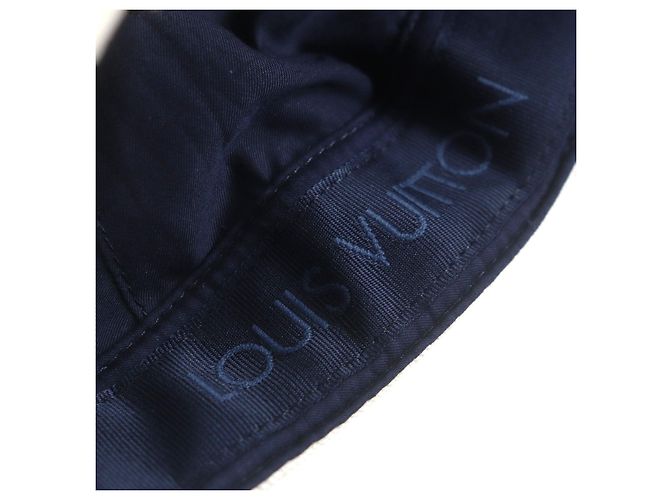 Cappello da viaggio bicolore in cotone Louis Vuitton Bianco Blu navy - vista 10