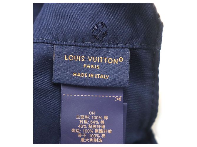 Cappello da viaggio bicolore in cotone Louis Vuitton Bianco Blu navy - vista 11