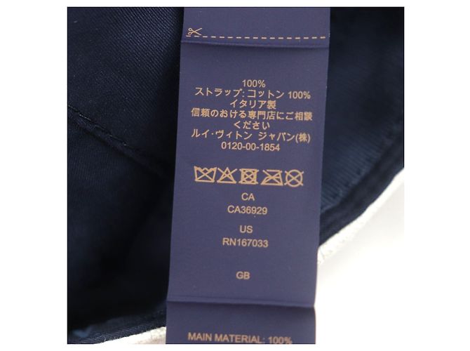 Cappello da viaggio bicolore in cotone Louis Vuitton Bianco Blu navy - vista 13