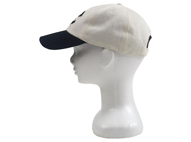 Cappello da viaggio bicolore in cotone Louis Vuitton Bianco Blu navy - vista 3