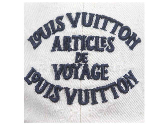 Cappello da viaggio bicolore in cotone Louis Vuitton Bianco Blu navy - vista 7