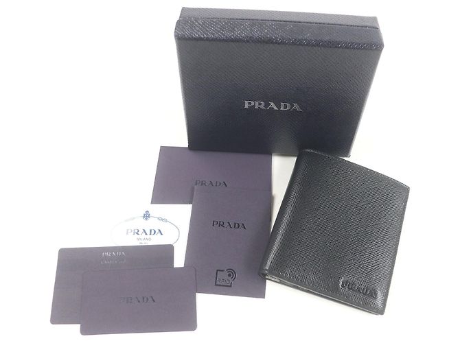 Tarjetero de cuero Saffiano 2MO004 de Prada Negro - vista 2