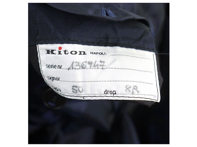 Autre Marque Chaqueta a medida con estampado de logo Kiton en toda la superficie - vista 14