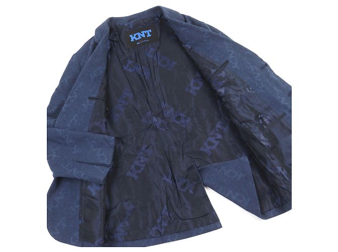 Autre Marque Chaqueta a medida con estampado de logo Kiton en toda la superficie - vista 3