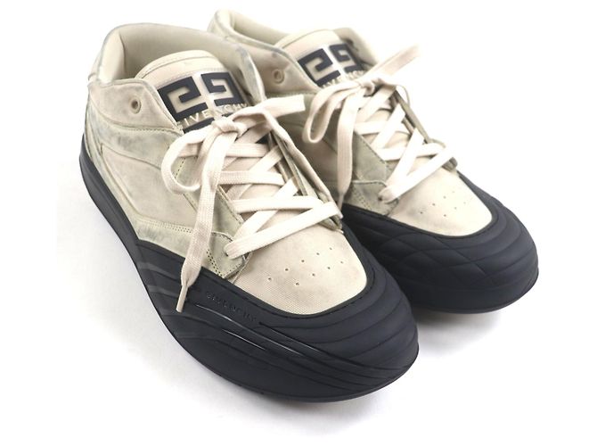 Sneakers in pelle nubuck Givenchy Nero Beige - vista 3
