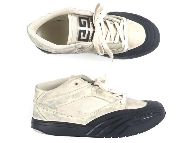 Sneakers in pelle nubuck Givenchy Nero Beige - vista 6