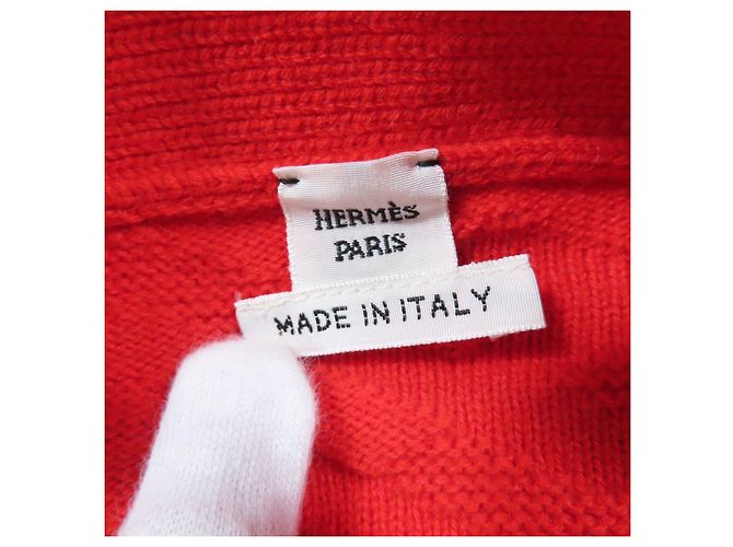 Cárdigan de lana con motivo H de Hermès Roja - vista 7