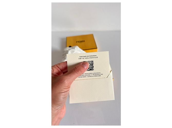 Fendi Falena Leder Bi-Fold Geldbörse FF Squared Mehrfarben - Ansicht 10