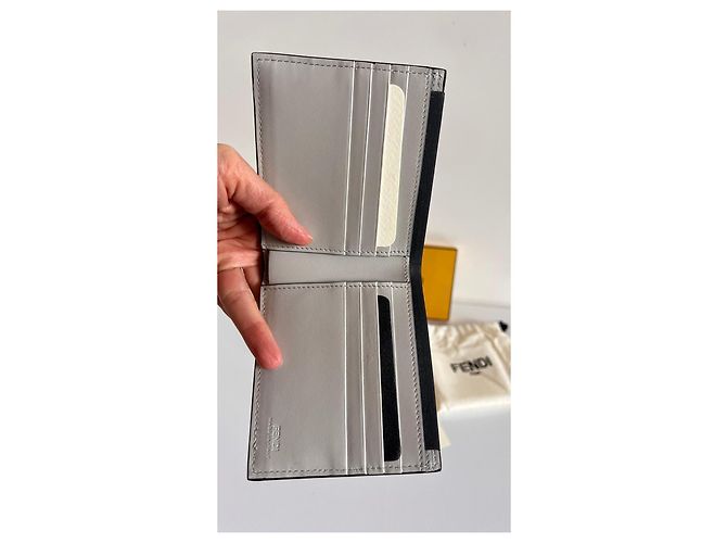 Fendi Falena Leder Bi-Fold Geldbörse FF Squared Mehrfarben - Ansicht 3