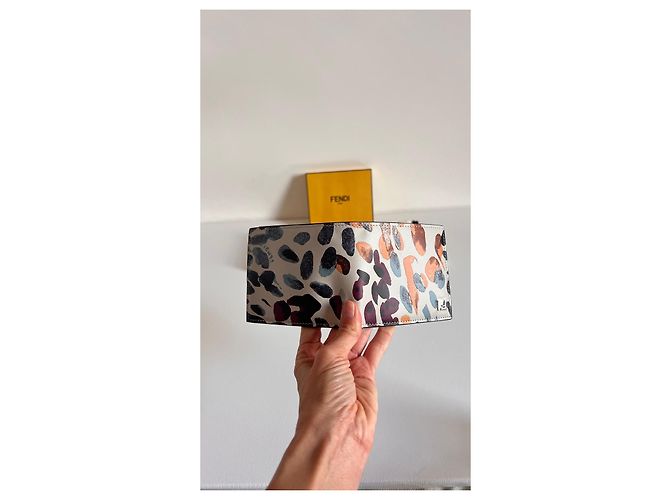 Fendi Falena Leder Bi-Fold Geldbörse FF Squared Mehrfarben - Ansicht 4