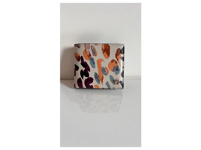 Fendi Falena Leder Bi-Fold Geldbörse FF Squared Mehrfarben - Ansicht 7