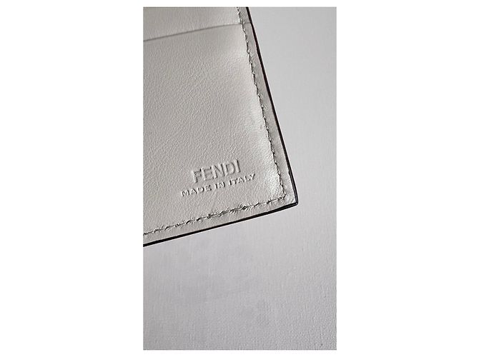 Fendi Falena Leder Bi-Fold Geldbörse FF Squared Mehrfarben - Ansicht 9