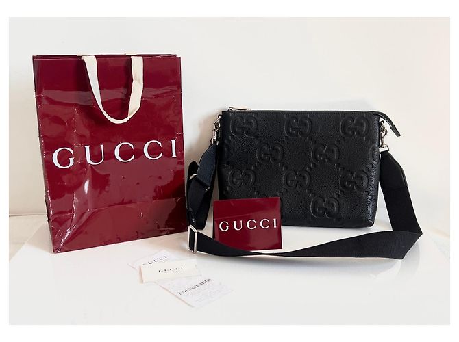 Borsa a tracolla media in pelle Jumbo GG di Gucci Nero - vista 18