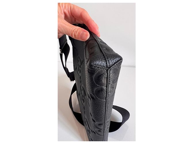 Borsa a tracolla media in pelle Jumbo GG di Gucci Nero - vista 8